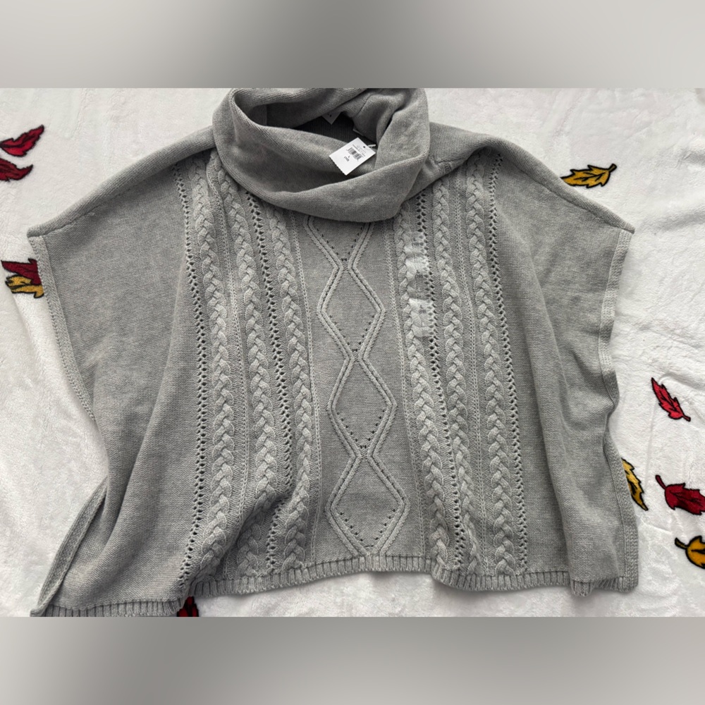 Girls Gap Sweater Poncho NWT Size 10 Grey